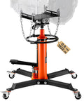 Beefy Transmission Jack With 1322 Lb Capacity For Cars And Light Trucks, 32 To 67 Inches Hydraulic Lift, Foot Pedal Operation
