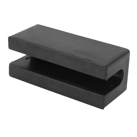 Black rubber Transom Saver For Outboard Motors With Hydraulic Tilt Protection Easy Install, angled view showing support structure.