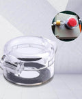 Clear 22mm transparent plastic push button switch protector cover shield for round button switches, shown open and installed on a panel.