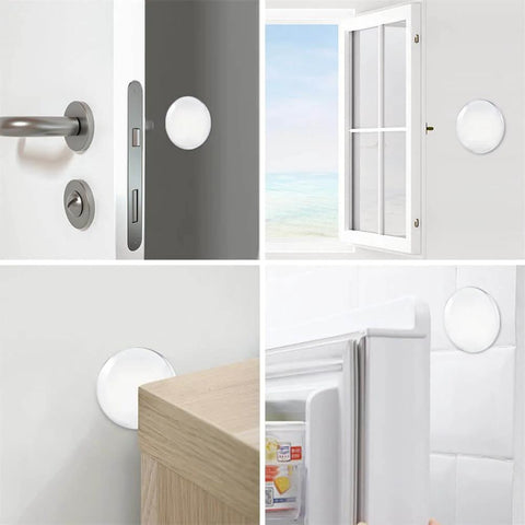 Strongest Door Handle Stopper Set Six Clear Rubber Door Bumpers Wall Shield Cushions Self Adhesive Transparent Protectors installed