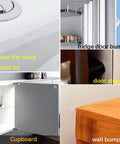 9 Pack Wall Bumpers And Door Stoppers Set With Clear Round Cushions, Self Adhesive 35x35mm Protectors installed on surfaces