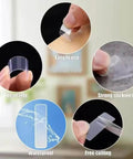 Double Sided Adhesive Pads Square Transparent Tape Cuttable For Walls Hangin Waterproof Gel Sticker Removable And Strong Hold