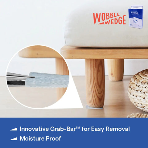 Heavy Duty Leveling Shims For Furniture And Appliances, Transparent Rigid Plastic Wedges, Made In USA, under wooden bed leg