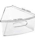 Set Of 6 Transparent Lazy Susan Organizers For Kitchen Cabinets, 10.2 By 9.4 By 4 Inches, Plastic Storage Bin with handle and dimensions