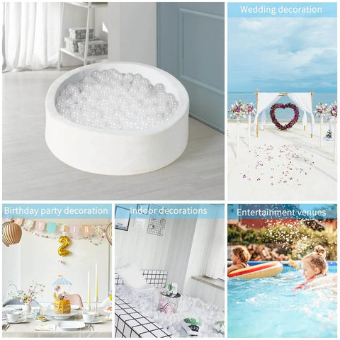 Collage of 100 Ocean Balls for Babies Kids Children Soft Plastic Birthday Parties Events Playground Games Pool (Transparent)
