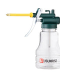Two Pack Transparent High Pressure Oil Can Oiler With Rigid And Flexible Spouts And Thumb Pump Clear Plastic Bottle Kit