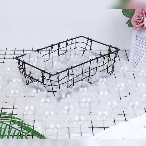 100 Ocean Balls for Babies Kids Children Soft Plastic Birthday Parties Events Playground Games Pool (Transparent) in wire basket