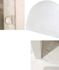 Transparent Self Adhesive PU Wall And Floor Buffer Shower Door Stopper Set installed on door and floor surfaces