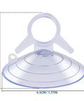 Transparent PVC Aquarium Suction Cups 12 Pack For Glass Surfaces, 45mm Vacuum Ring Holders with measurement details