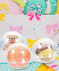 50Pcs Transparent Round Balls for Vending Machine Toys filled with teddy bear, yarn, and acorn for Party Favors DIY Crafts