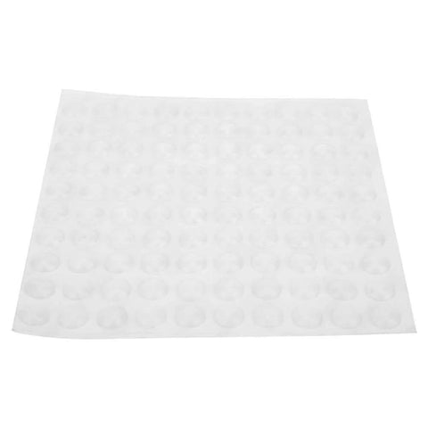 Sheet of self adhesive anti slip silicone bumpers 200 pcs transparent foot pads for furniture glass displays appliances and hardware