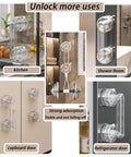 Transparent Suction Cup Handle For Bathroom Kitchen Shower Sliding Glass Doors Cabinets And Drawers, shown on various surfaces