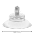 Close-up of a transparent suction cup with M6 screw, 1.29 by 1.29 by 0.51 inch, from 10 Pack Transparent Suction Cups With M6 Screws Nuts Grab And Go Anti Slip Vacuum Grip Hooks For Window Car Shade Cloth Bathroom Wall Door 1.29 By 1.29 By 0.51 Inch.