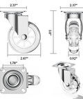 Three Inch Transparent Swivel Casters Without Brakes For Furniture, 360 Degree Rotation, Lightweight Yet Durable Polyurethane Casters