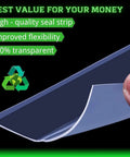 Close-up of Updated Weather Stripping Door Seal, transparent silicone strip showcasing flexibility and high-quality material
