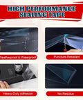 Window Sealing Tape 2 Inch x 33 FT Transparent Window Draft Insulation with weatherproof and puncture-resistant features displayed.