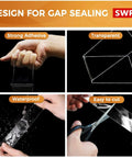 Thick Window Insulation for Winter Residue-Free, Heavy Duty Transparent Window Weather Sealing Tape shown with waterproof and adhesive features