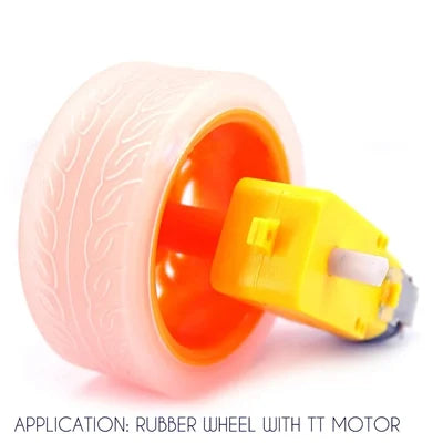 Transparent Yellow 65mm x 27mm Smart Car Rubber Wheel Tire - VXB Ball Bearings