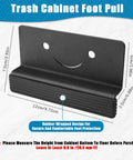 Foot Pull For Cabinets With Adhesive And Screws Hands Free Cabinet Door And Drawer Opener shown with measurement details.