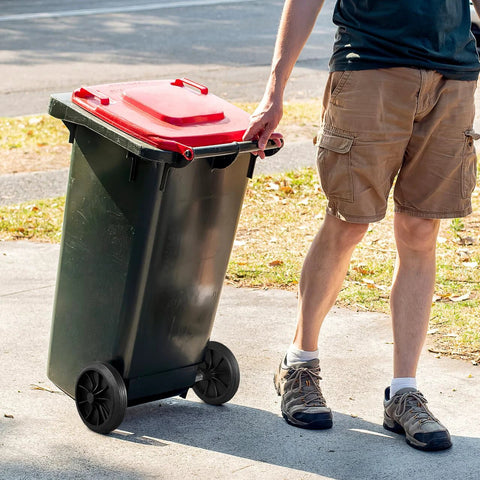 Garbage Can Wheels Replacement With Metal Hollow Shaft And Small Rubber Wheels 19.68 X 7.28 X 3.93 Inches Quiet Trash Can Pulley
