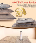 Travel Vacuum Bags With Rechargeable Pump 15 Piece Kit Carry On Size Space Saving Compression Packing on a couch