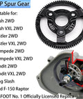 Traxxas Hardened Steel Spur Gear Upgrade 83T for 1/10 Slash Stampede Rustler Bandit 2WD VXL XL5 F150 SVT with gear diagram