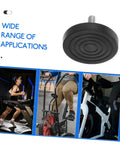 Two Pack Slip Resistant Treadmill Leveling Pad with Mounting Screw for Stable Fitness Equipment on Uneven Floors.