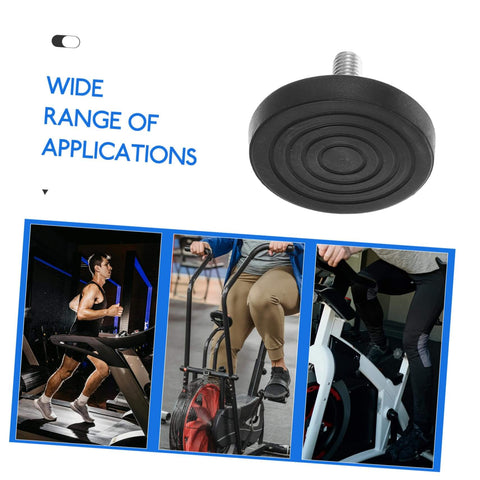 Two Pack Slip Resistant Treadmill Leveling Pad with Mounting Screw for Stable Fitness Equipment on Uneven Floors.