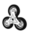 160mm Stairs Caster Wheel 287 Lbs Fixed Rubber - PP Core with a triangular design and durable rubber tires.