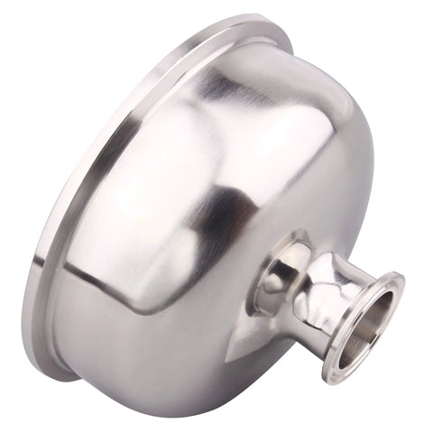 Stainless steel Tri Clamp Bowl Reducer sanitary fitting for 6 inch to 1.5 inch tubing, durable corrosion-resistant ferrule.