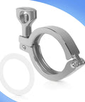 Five Piece Heavy Duty Single Pin Tri Clamp Ferrules Set 2 Inch Sanitary Stainless Steel 304 With Silicone Gaskets For 64mm Tube OD Fittings