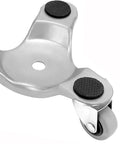 Top view of 8 Piece Triangle Furniture Dollies Set With 6 Inch Steel Swivel Caster Wheels For Moving Heavy Furniture And Appliances Up To 400 Lbs Protective Foam Discs Cushions To Reduce Noise And Prevent Damage