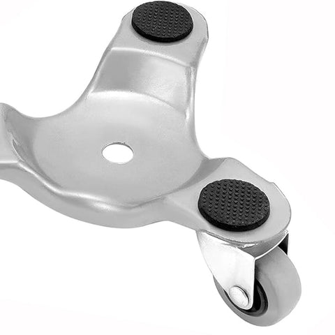 Top view of 8 Piece Triangle Furniture Dollies Set With 6 Inch Steel Swivel Caster Wheels For Moving Heavy Furniture And Appliances Up To 400 Lbs Protective Foam Discs Cushions To Reduce Noise And Prevent Damage