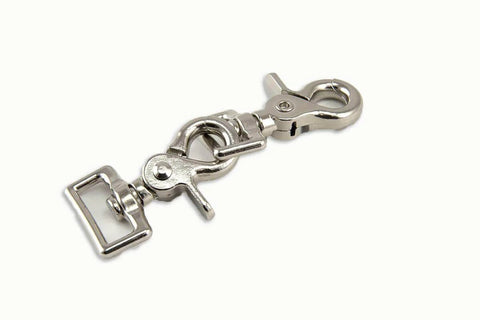 2 Pack Trigger Snap 1 Inch Square Eye Swivel Nickel Plate Industrial Grade Rust Resistant
