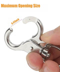 Close-up of 10 Pack Trigger Snap Hooks 2.32 Inches By 0.82 Inches Heavy Duty Swivel Metal Clasps with open clasp showing 0.47 inch size