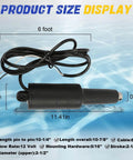 Trim Tab Actuator for 2009 and Newer Air Boats Short Stroke Two and a Quarter Inch, 12V, 6 Ft Cable, measurement details