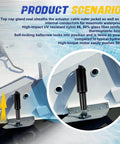 Trim Tab Actuator for 2009 and Newer Air Boats Short Stroke Two and a Quarter Inch, 12V installed on a boat hull with 6 Ft Cable