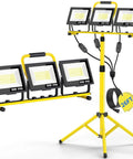 LED Work Light With Stand, 26400 Lumen Triple Head Portable Work Light On Foldable Tripod, 26 Ft Cord, IP66 Waterproof, 5000K Daylight White