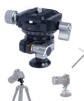 360 Degree Ball Head Tripod Mount With Dual Panoramic Rotation For DSLR Mirrorless And Sports Cameras CNC Aluminum Alloy Construction