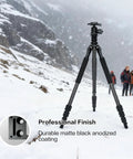 Tripod with Ball Head Conversion Kit With Ball Head Mount And Arca Swiss Saddle Mount on snowy landscape