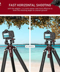 75mm Bowl Adapter With Retractable Handle And Aluminum Alloy Half Ball Leveling Base on tripod at beach