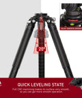 Image showing tripod with 75mm Bowl Adapter With Retractable Handle And Aluminum Alloy Half Ball Leveling Base Three Eighths Inch Mounting Screw Level Bubble And Gravity Hook For Tripods Ball Heads And Fluid Heads Premium Anodized Finish.