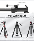 Photography Tripod Dolly with adjustable clamp, compatible with tripods up to 2.7" foot diameter and models TP72A, TP74, LL35