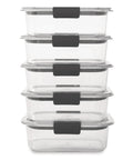 Stack of 5 clear 3.2 Cup Tritan Food Storage Containers Set with Leak Proof Airtight Lids BPA Free Ideal for Lunch Meal Prep and Leftovers