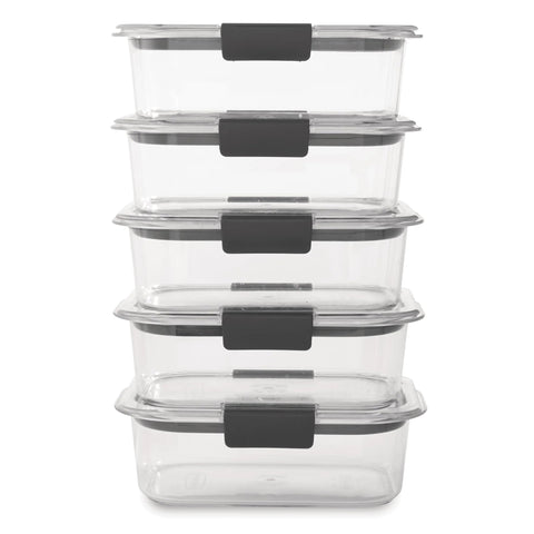 Stack of 5 clear 3.2 Cup Tritan Food Storage Containers Set with Leak Proof Airtight Lids BPA Free Ideal for Lunch Meal Prep and Leftovers