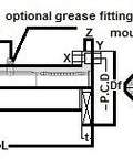Technical diagram of TRK40UU NB 40mm Slide Bush Bushings Motion Linear Bearing for automation systems, showing optional grease fitting and dimensions.