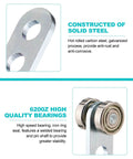 Solid steel part of 2 Wheel Trolley Assembly Rollers Bearing Design for 1-5/8 Inch Wide Strut Channels with high quality bearings
