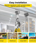 2 Wheel Trolley Assembly Rollers with Dual Bearings for 1-5/8 Inch & Taller Strut Channel in warehouse setting