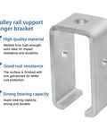 Universal One And Five Eighths Inch Strut Channel Trolley Track Hanger Bracket Heavy Duty 1200 Pound Load Rated for durable support