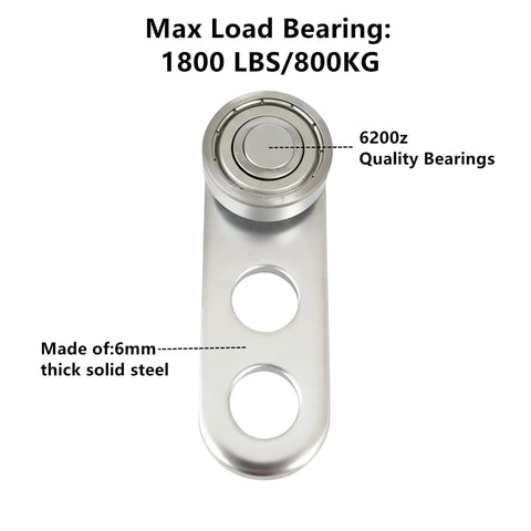 2 Wheel Trolley Assembly Rollers with Deep Groove Bearings Galvanized Steel 1800 lbs capacity details